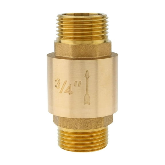 Sturdy 3/4 Inch Brass In Line Spring Check Valves with Male to Female Fittings for Horizontal Well Applications