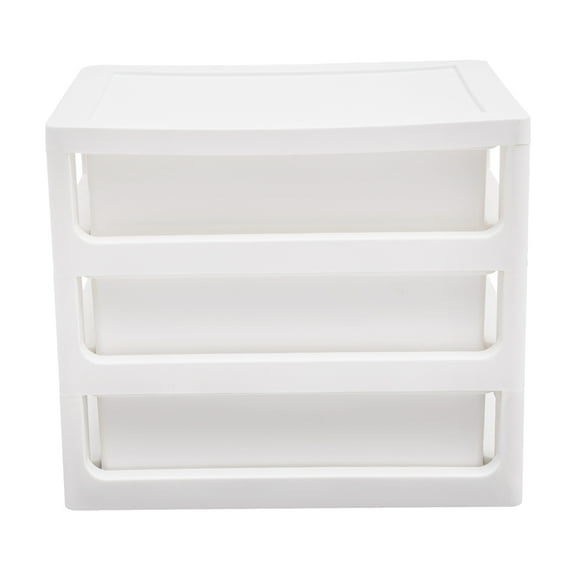 Sturdy 3-Drawer Organizer, White Large-Capacity Storage, Suitable for Office or Home Decor