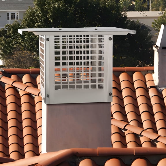 Sturdy 304 Steel 9x9 Chimney Cap - Secure Fit for Outdoor Flue, Rustproof & Durable, Silver Finish