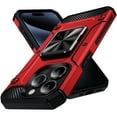 thumbnail image 1 of Sturdy 360 Rotatable Kickstand Back Case for iPhone 13 Pro Max, Luxury Ultra Slim Shockproof Armor Durable Heavy Duty Protective Hard Phone Case Cover for iPhone 13 Pro Max, Red, 1 of 7