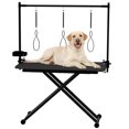 thumbnail image 1 of Sturdy 47'' Black Large Dog Grooming Table X-Lift Adjustable Height Pet Station with Leash & Tool Organizer, 1 of 7