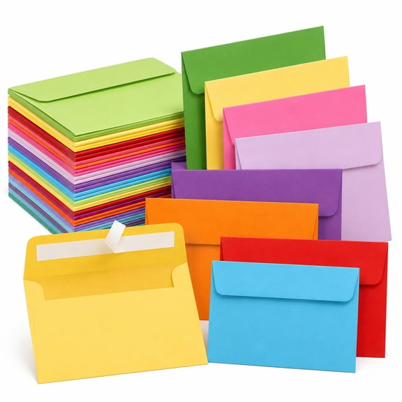 Sturdy 4x6 Self Seal Envelopes in Colorful Options 6.5 x 4.75 Inches 50 Count
