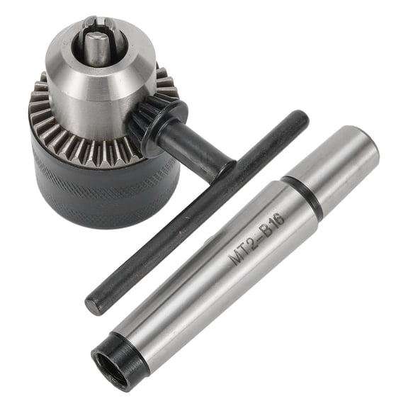Sturdy 5/64'' to 1/2'' Drill Chuck Tool with MT2 Morse Taper Arbor and Key for Tailstock of 7 x 10 Precision Lathe