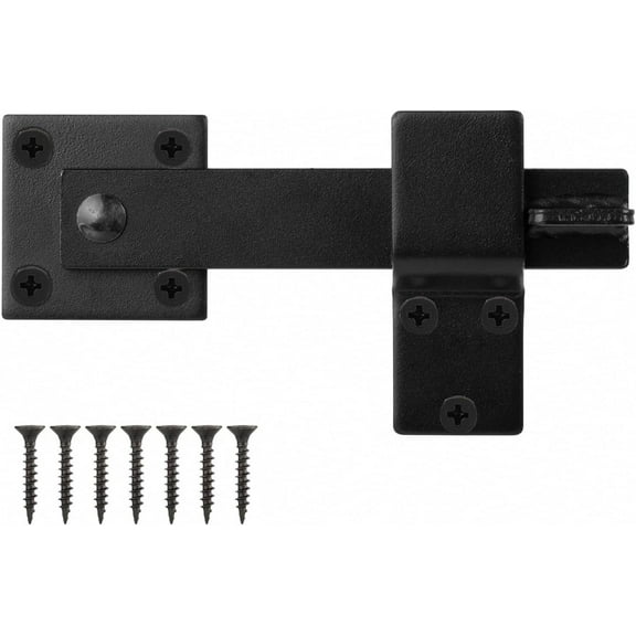 Sturdy 6" Farm Flip Fence Gate Latch, Barn Door Lock Flip Latch Hardware,Black Barn Door Hardware Farm Gate Latch for Sliding Doors, Cabinet, Shed