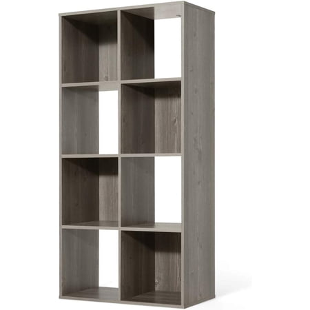 Sturdy 8-Cube Storage Organizer Shelf, 23.6" W x 11.6" D x 46.5" H, Open-Back Bookcase with Thick Ed