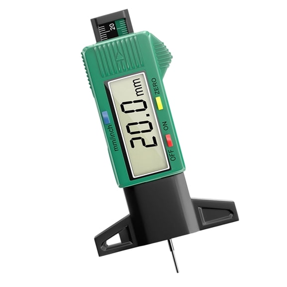 Sturdy ABS Construction Digital Tire Treads Depth Tester Pocket Size for Convenient Storage and Transportation