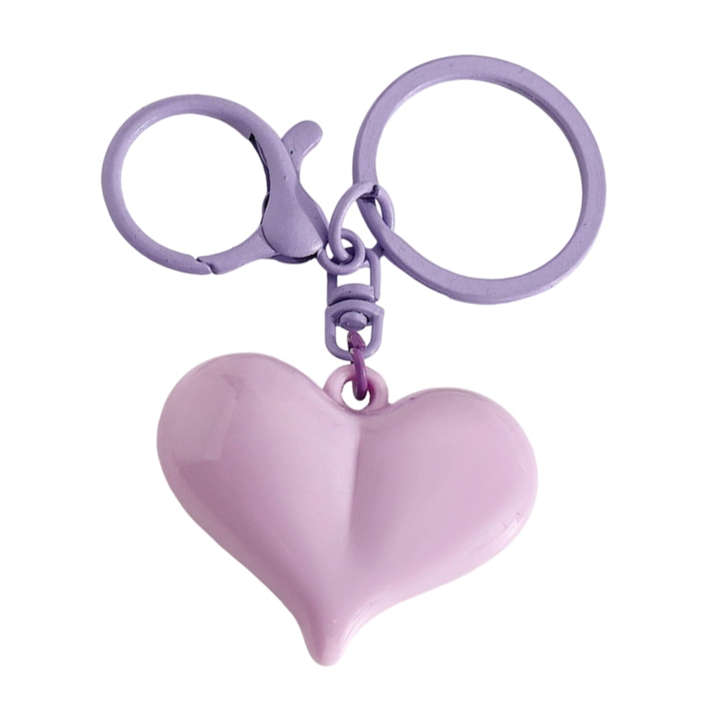 Sturdy Acrylic Heart Keychain in Assorted Candy Hues for Keys and Bags ...