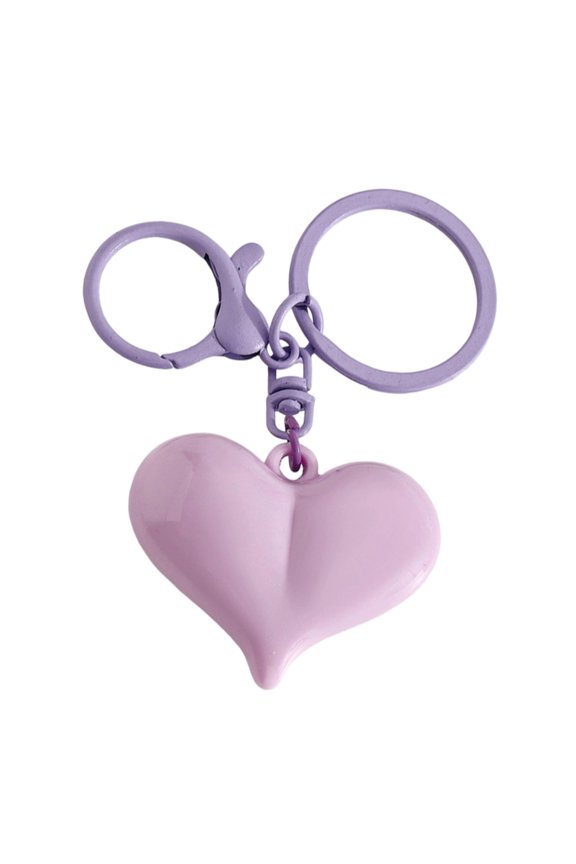 Sturdy Acrylic Heart Keychain in Assorted Candy Hues for Keys and Bags