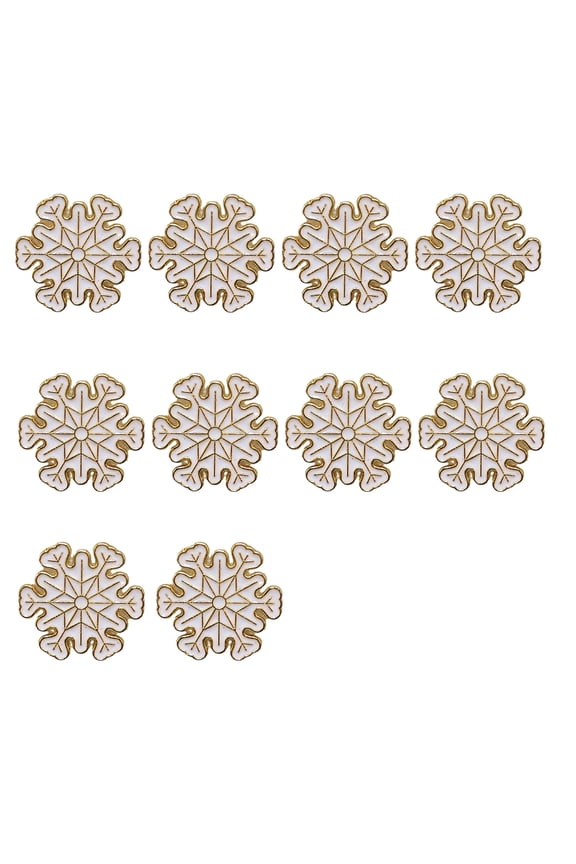 Sturdy Alloy Metallics Snowflake Pin With Backing and Enameled Accent