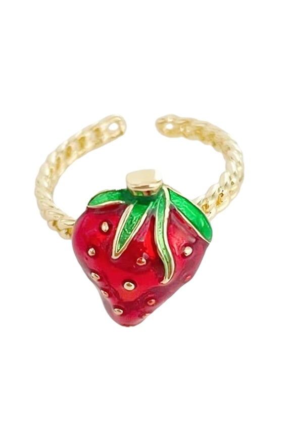 Sturdy Alloy Strawberry Cherrys Rings for Everyday Wear or Special Occasions
