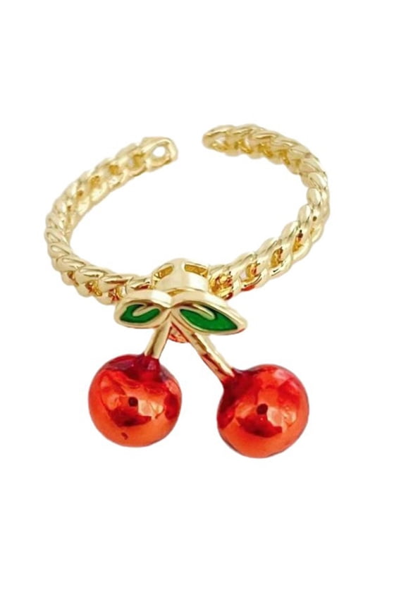 Sturdy Alloy Strawberry Cherrys Rings for Everyday Wear or Special Occasions