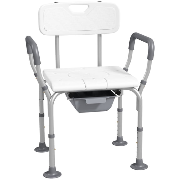 Sturdy HDPE Panel Shower Chair / Stable on Wet Surfaces / Easy to Clean Detachable Bucket
