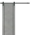 thumbnail image 1 of Sturdy Barn Door 18 x 84 inches | Planum 0016 Concrete with Frosted Glass | 6.6FT Rail Hangers Heavy Hardware Set | Solid Panel Interior Doors, 1 of 6