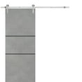 thumbnail image 1 of Sturdy Barn Door 24 x 80 inches | Planum 0014 Concrete with Frosted Glass | Stainless Steel 6.6FT Rail Hangers Heavy Set | Solid Panel Interior Doors, 1 of 6