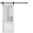 thumbnail image 1 of Sturdy Barn Door 28 x 80 inches Frosted Glass 9 Lites, 1 of 6