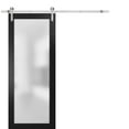 thumbnail image 1 of Sturdy Barn Door 28 x 80 inches Frosted Tempered Glass, 1 of 6