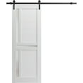 thumbnail image 1 of Sturdy Barn Door 28 x 84 inches | Veregio 7288 White Silk with Frosted Glass | 6.6FT Rail Hangers Heavy Hardware Set | Solid Panel Interior Doors, 1 of 4