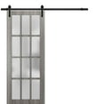 thumbnail image 1 of Sturdy Barn Door 32 x 80 inches Frosted Glass 12 Lites, 1 of 6