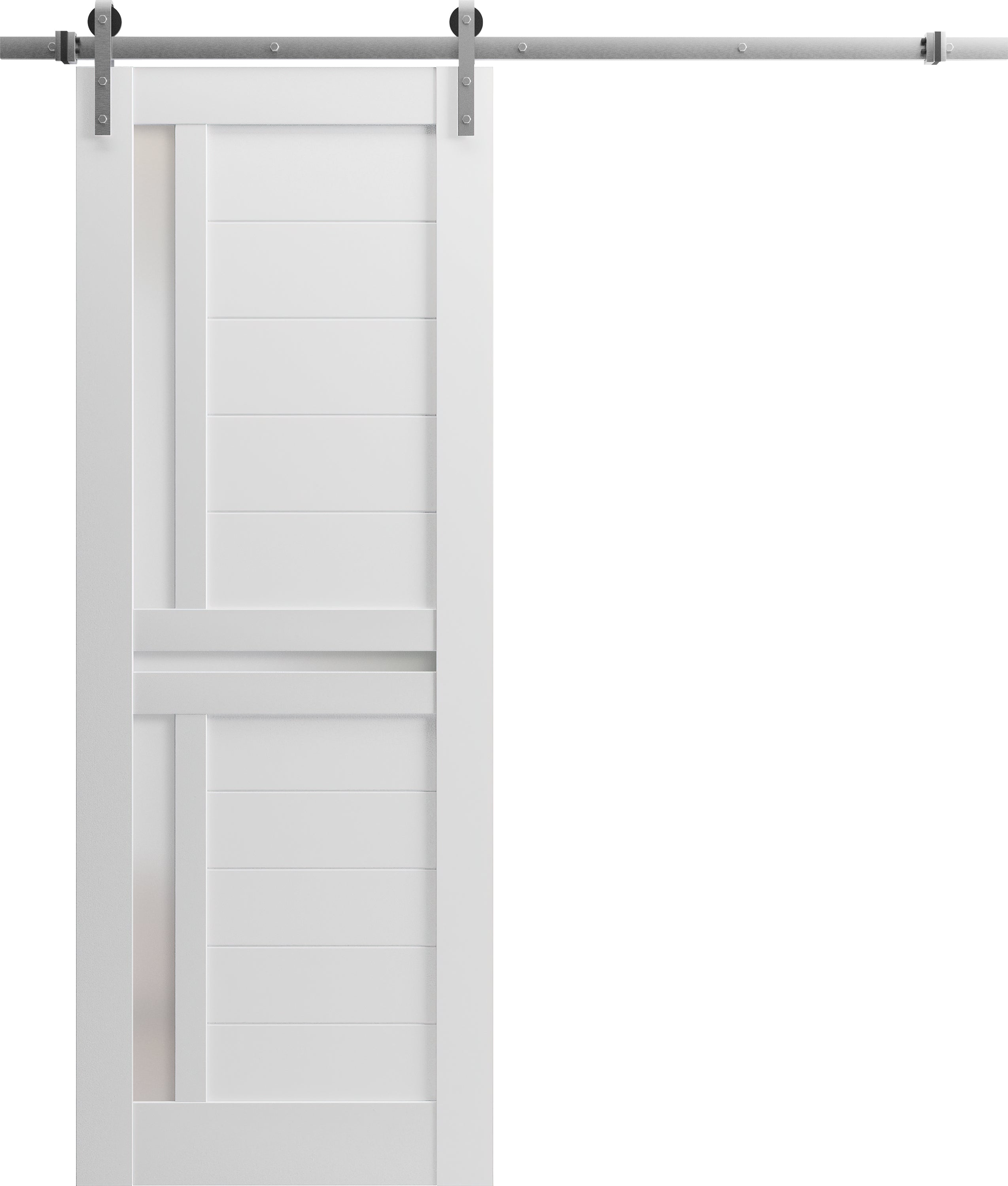 Sturdy Barn Door 32 x 84 inches | Veregio 7288 White Silk with Frosted ...