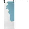thumbnail image 1 of Sturdy Barn Door 36 x 80 inches | Planum 0010 Primed | 6.6FT Rail Hangers Heavy Hardware Set | Solid Panel Interior Doors, 1 of 6