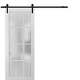 thumbnail image 1 of Sturdy Barn Door 36 x 84 inches Frosted Glass 12 Lites, 1 of 6