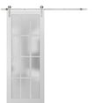 thumbnail image 1 of Sturdy Barn Door 36 x 84 inches Frosted Glass 12 Lites, 1 of 6