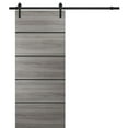 thumbnail image 1 of Sturdy Barn Door 36 x 84 inches | Planum 0015 Ginger Ash with Frosted Glass | 6.6FT Rail Hangers Heavy Hardware Set | Solid Panel Interior Doors, 1 of 6