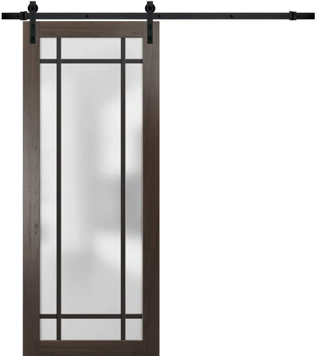 Sturdy Barn Door 36 x 96 inches | Planum 2112 Chocolate Ash Frosted ...