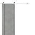 thumbnail image 1 of Sturdy Barn Door 42 x 80 inches | Planum 0016 Concrete with Frosted Glass | Stainless Steel 8FT Rail Hangers Heavy Set | Solid Panel Interior Doors, 1 of 6