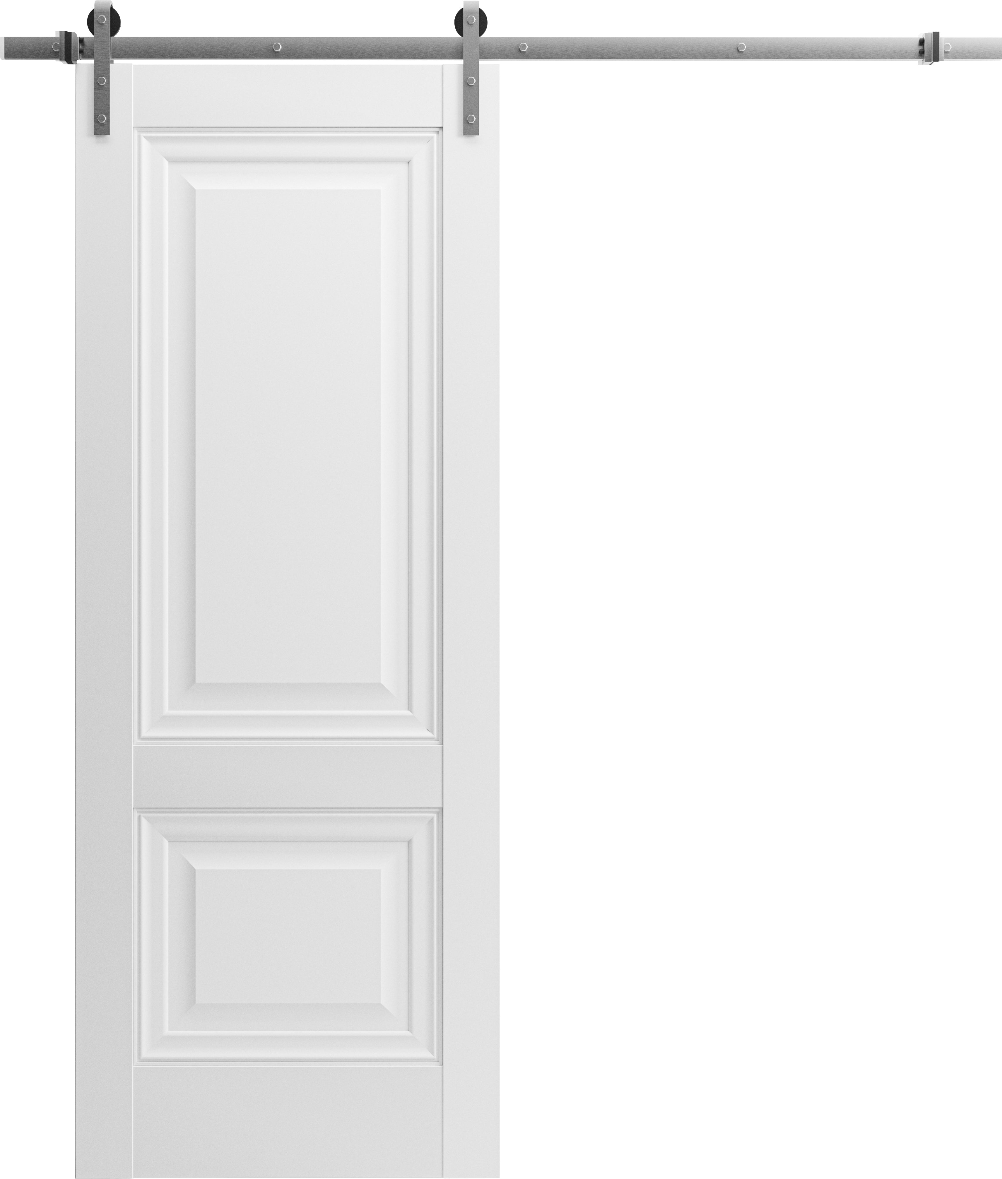 Sturdy Barn Door 42 x 84 inches | Lucia 8831 White Silk | Stainless ...