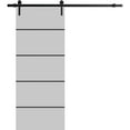 thumbnail image 1 of Sturdy Barn Door 42 x 84 inches | Planum 0015 Grey Matte with Frosted Glass | 8FT Rail Hangers Heavy Hardware Set | Solid Panel Interior Doors, 1 of 6