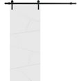 thumbnail image 1 of Sturdy Barn Door 42 x 84 inches | Planum 0990 Painted White | 8FT Rail Hangers Heavy Hardware Set | Solid Panel Interior Doors, 1 of 6
