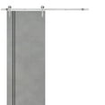 thumbnail image 1 of Sturdy Barn Door 42 x 96 inches | Planum 0016 Concrete with Frosted Glass | Stainless Steel 8FT Rail Hangers Heavy Set | Solid Panel Interior Doors, 1 of 6