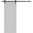 thumbnail image 1 of Sturdy Barn Door 42 x 96 inches | Quadro 4111 Matte Grey | 8FT Rail Hangers Heavy Hardware Set | Solid Panel Interior Doors, 1 of 6