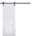 thumbnail image 1 of Sturdy Barn Door | Veregio 7411 White Silk | 6.6FT Rail Hangers Heavy Hardware Set | Solid Panel Interior Doors-18" x 96"-Black Rail, 1 of 6