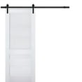 thumbnail image 1 of Sturdy Barn Door | Veregio 7411 White Silk | 6.6FT Rail Hangers Heavy Hardware Set | Solid Panel Interior Doors-42" x 80"-Black Rail, 1 of 6