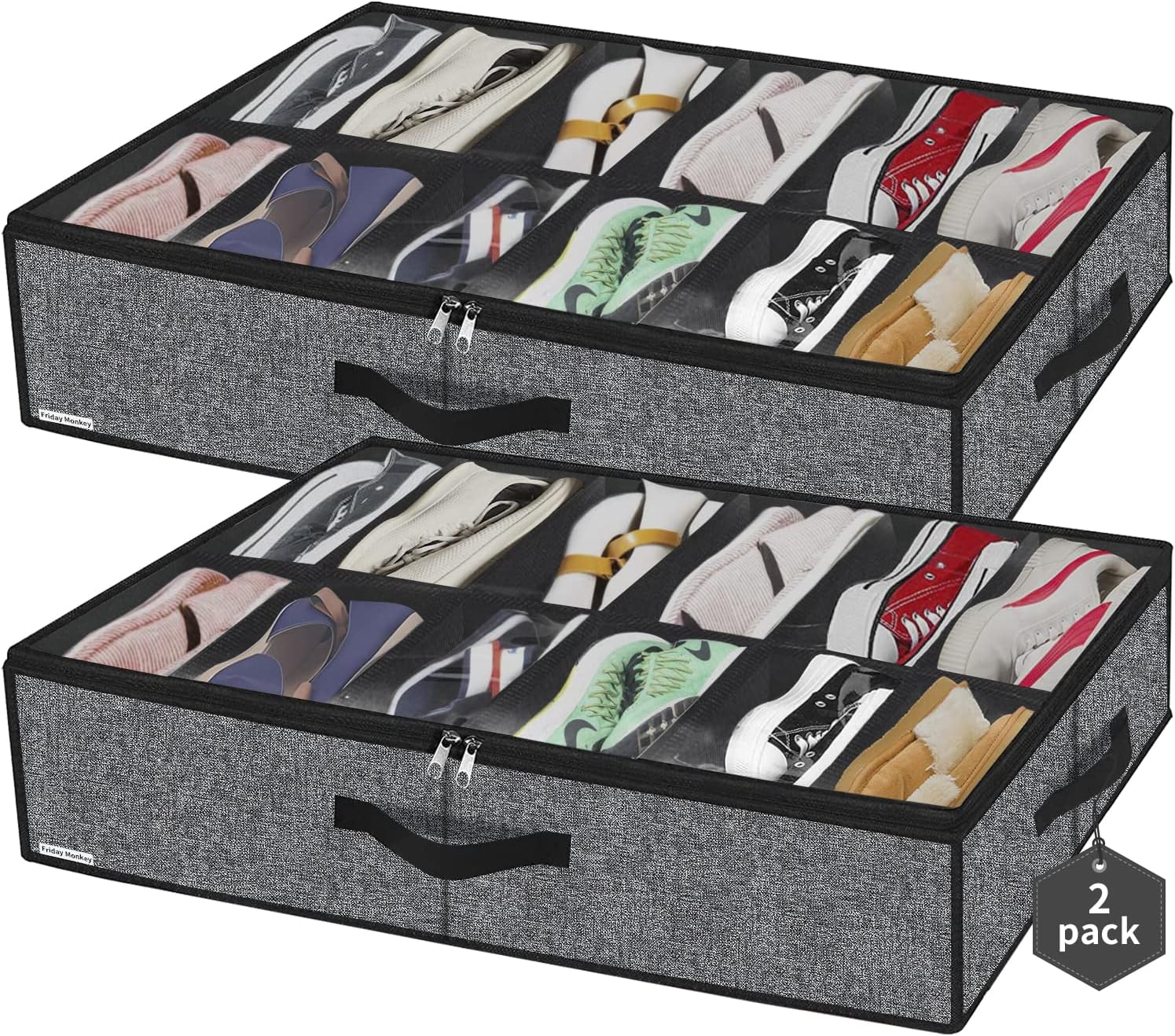 12 Pairs Shoes Closet Bag Under Bed Storage Organiser (Larger than