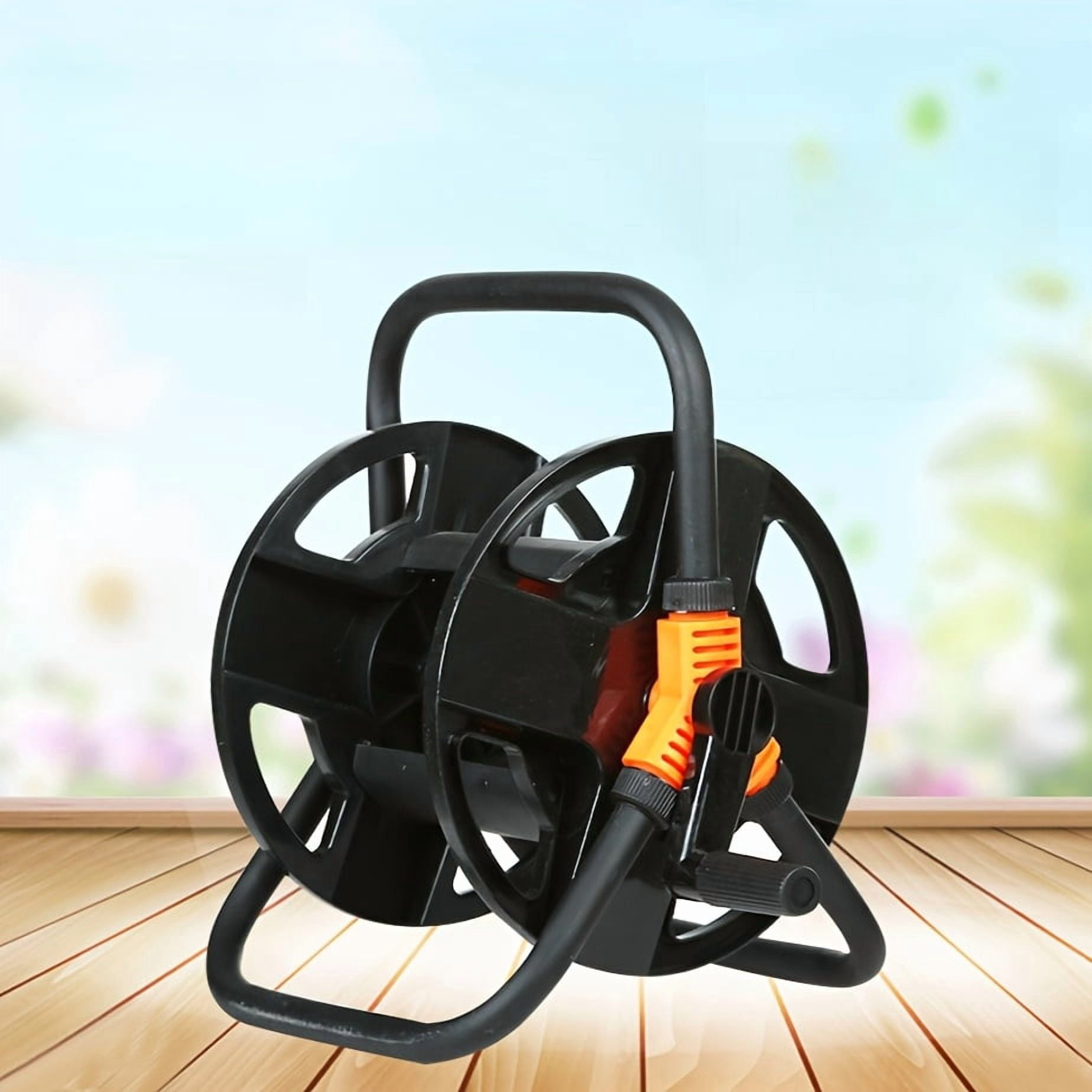 Sturdy Black Plastic Garden Hose Reel, Adjustable Car Wash Gun Storage ...