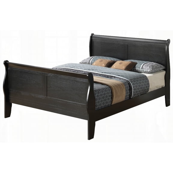 Elegant Black Traditional King Bed with 44'H x 79'W x 90'D Dimensions for Comfort