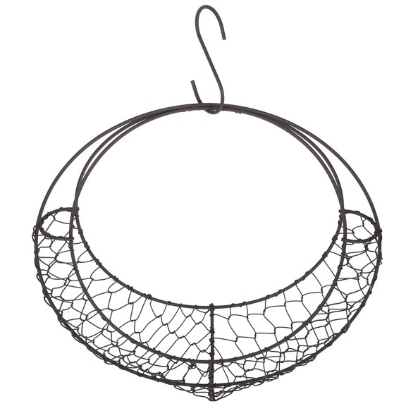 Sturdy Black Wire Hanging Succulent Planter Moon Shape Frame for Balcony Or Terrace