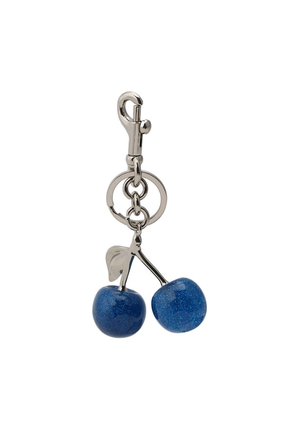 Sturdy Blue Cherry Shaped Keychain Portable Blue Cherry Keyring Pendant Elegant Keychain Charm for Bags Keys Purses