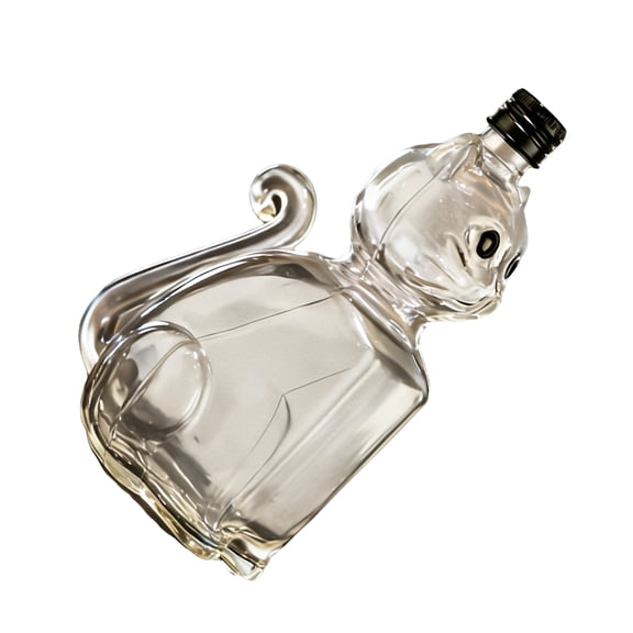 Sturdy Borosilicate Glass Cats Shape Whiskeys Decanter With Leak Cap Ideal For Liquor Preservations And Decors