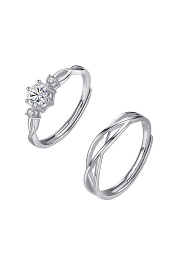 Sturdy Brass Adjustable Entangled Rings Accessory for Women Wedding Promise Engagement Jewelry Statement Pieces