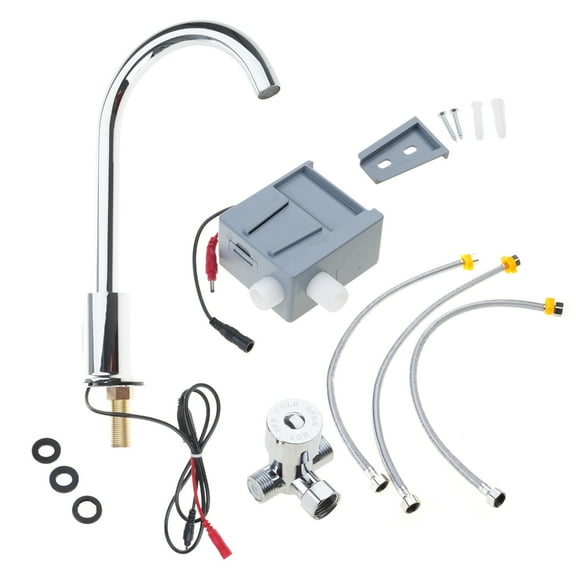 Sturdy Brass Kitchen Faucet with Sprayer Set and Soap Dispenser Motion Sences Sink Tap Accessory for Household Use