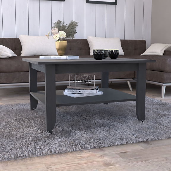 Sturdy Build / Ideal for Living Room Decorating / Black Particle Board Table