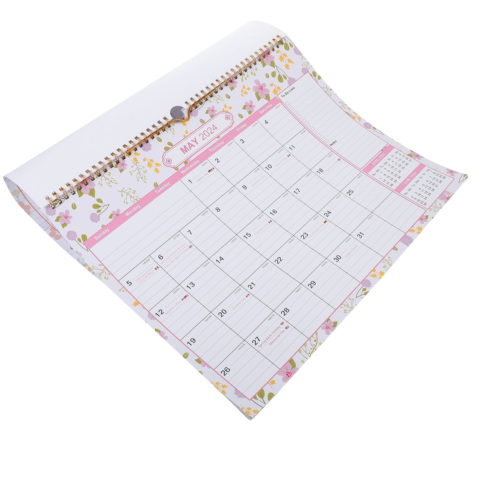 Sturdy Calendar Hanging 2024 Holiday Monthly Family Wall Moon Count ...