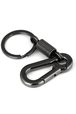 Sturdy Carabiner Key Chain Key Ring Polished Key Chain, Black
