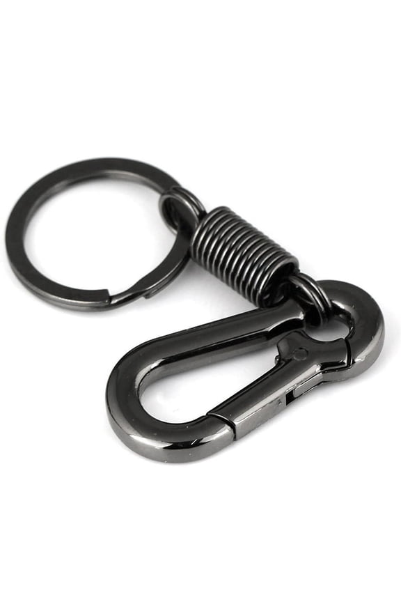 Sturdy Carabiner Key Chain Key Ring Polished Key Chain, Black