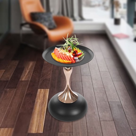 Sturdy Carbon Steel Construction, Round Side Table Metal End Table Round End Table for Living Room