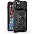 thumbnail image 1 of Sturdy Case for Apple iPhone 12 Pro (Not 12) with Slide Camera Window, Heavy Duty Military Grade Protection Phone Cover Built-in 360°Rotate Ring Stand for Apple iPhone 12 Pro      Black, 1 of 8